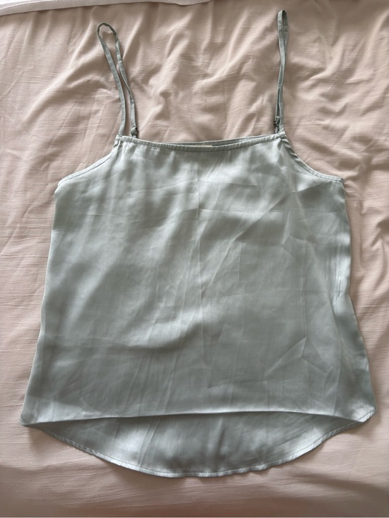 Retrod Tops - Pale Mint Silk Camisole with Spaghetti Straps